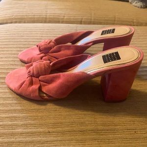 NEW…White House Black Market Pink High Heel Slide Sandles